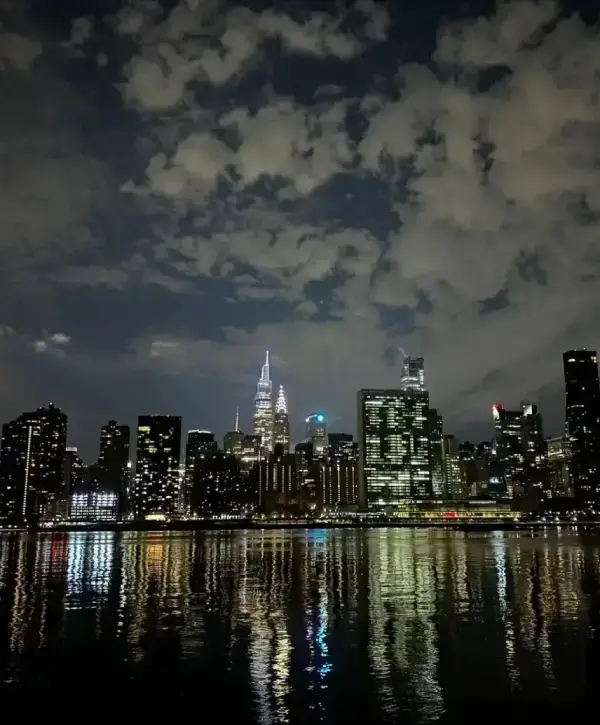 Arial view of New York City skyline with focus on security guard services